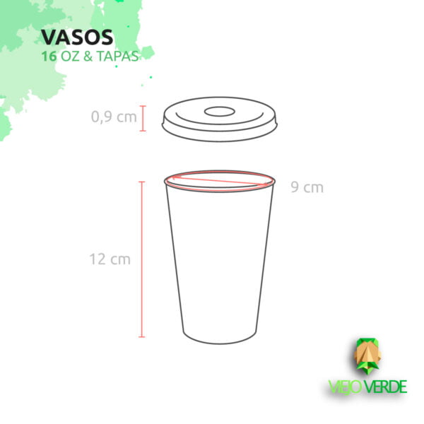 dimensiones vasos 16 oz