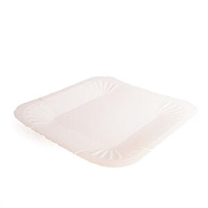 bandeja cuadrada de cartón blanco