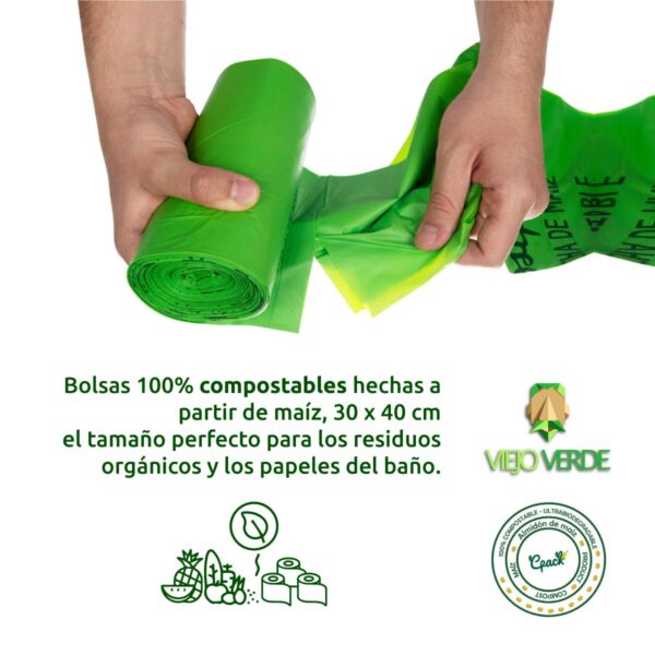 Compospack-2021-bolsascompost--VV rollo de bolsa de almidón de maíz biodegradable orgánico