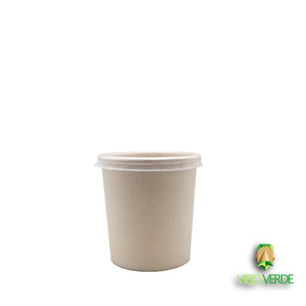 Tazón 12 oz de fibra de caña con tapa