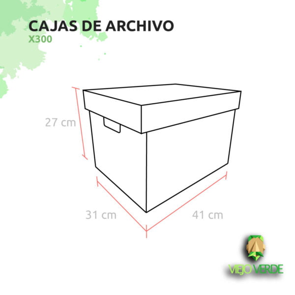 cajas de archivo x300 con medidas