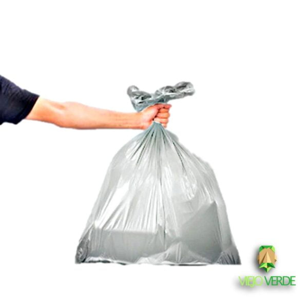 Bolsa biodegradable blanca con mano