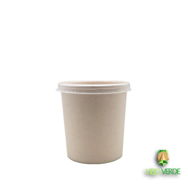 Tazón 16 oz de fibra de caña con tapa