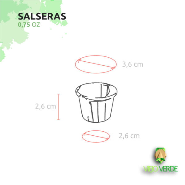 Salsera de papel medidas