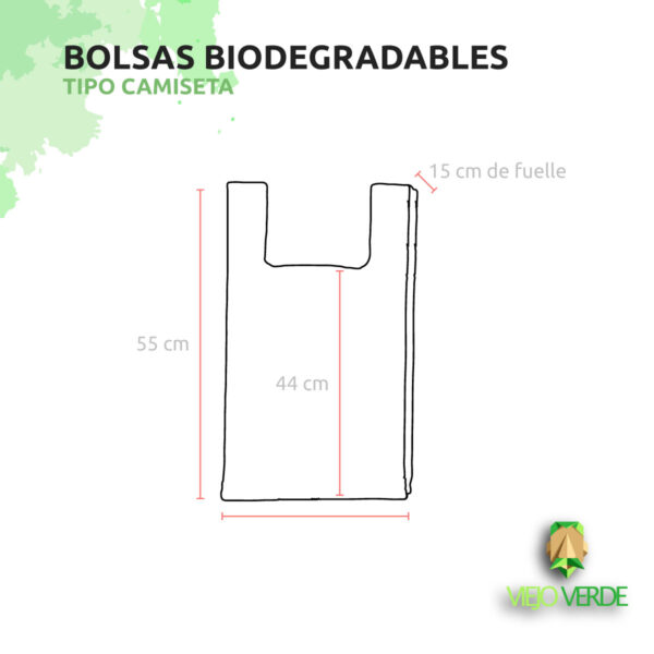 medidas bolsa biodegradable tipo camiseta