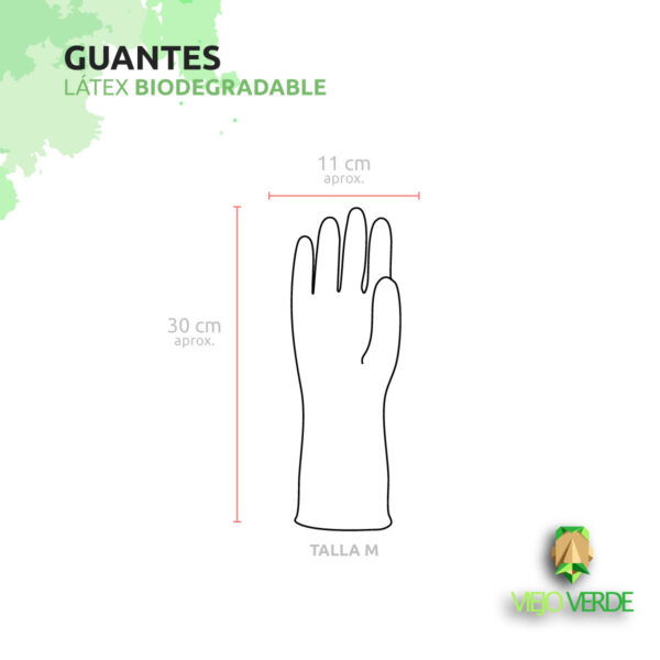 medidas de guantes de látex biodegradable