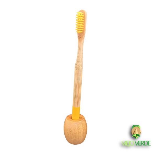 base para cepillo de bambú con cepillo de bambú