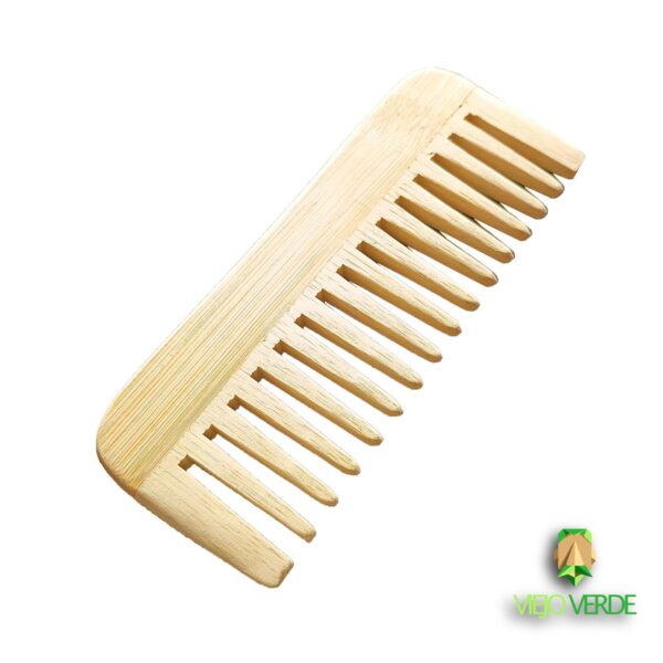 Peine de bambú de dientes anchos anti frizz 1 Peine de bambú