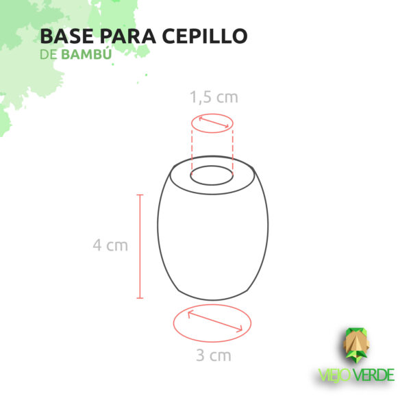 medidas de base para cepillo de bambú