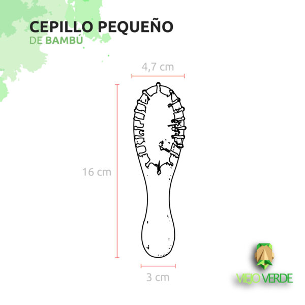 cepillo pequeño de bambú para el cabello