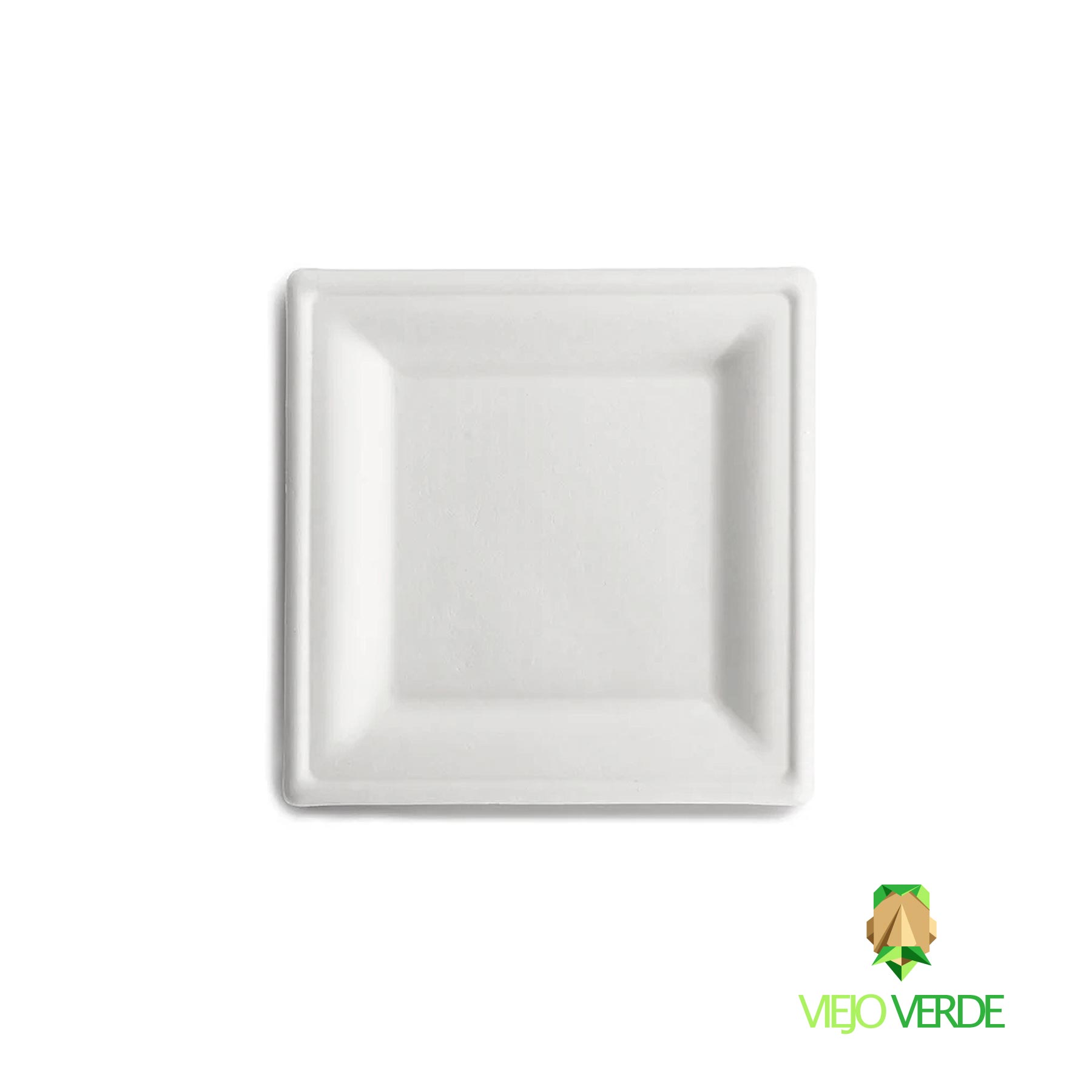 Platos cuadrados de bagazo de caña 16 cm x 10 uds.