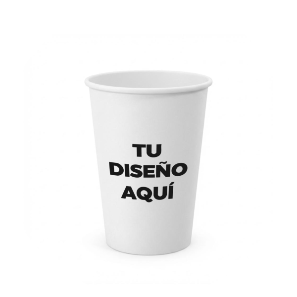 Tu diseño aqui vaso blanco Vasos de cartón personalizados